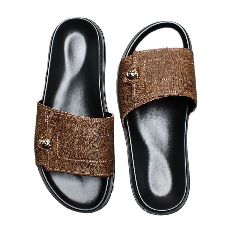 2025 New Genuine Leather Slipp - Street Fashion Men 2025 บทวิจารณ์และราคา