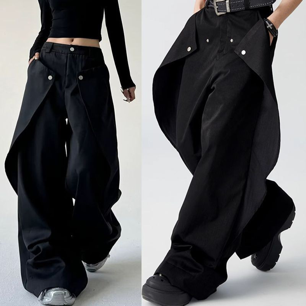Mens Trousers Stitching Double - Street Fashion Men 2025 บทวิจารณ์และราคา
