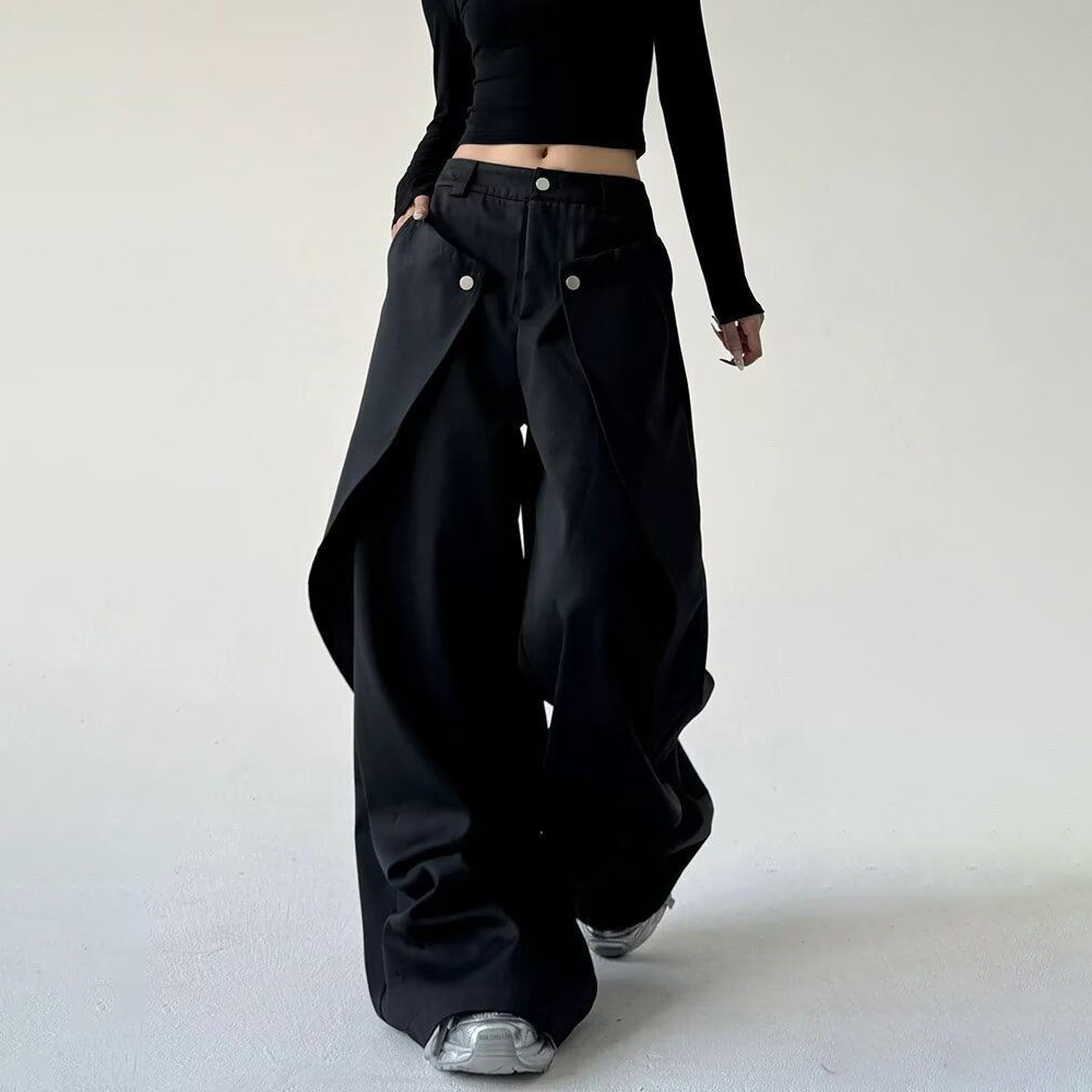 Mens Trousers Stitching Double - Street Fashion Men 2025 บทวิจารณ์และราคา