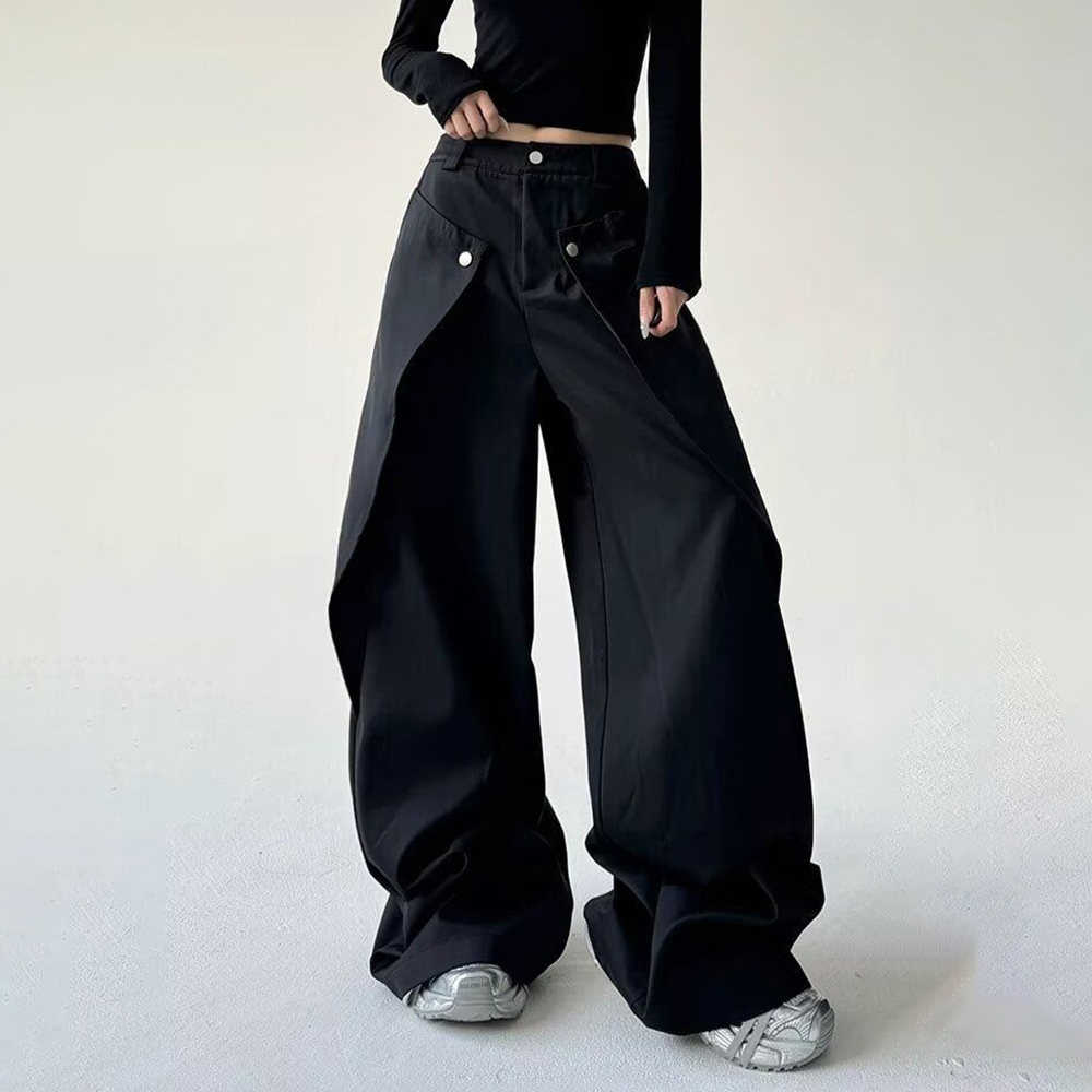 Mens Trousers Stitching Double - Street Fashion Men 2025 บทวิจารณ์และราคา