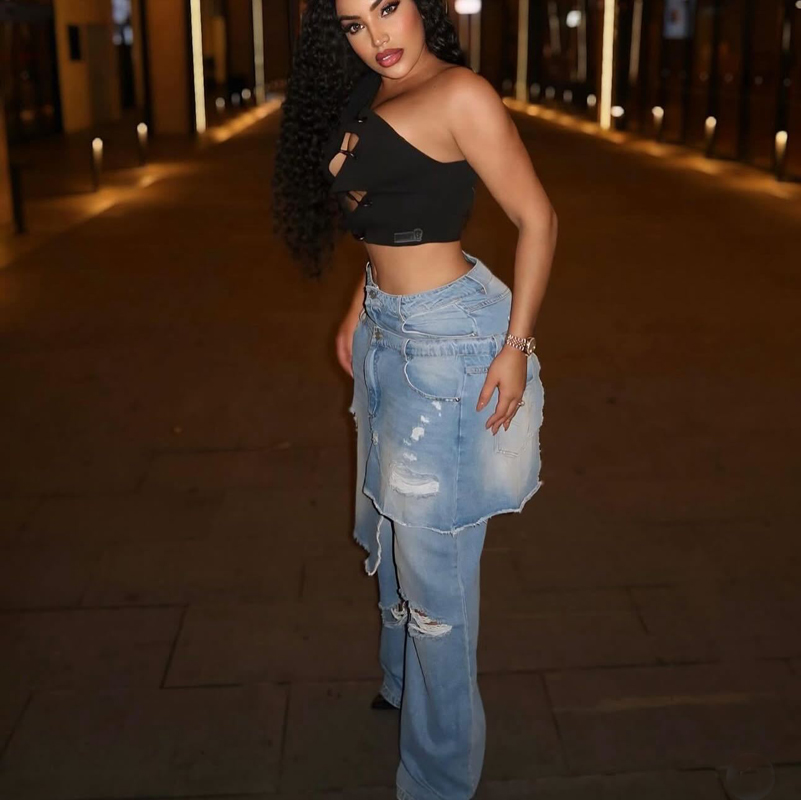 Fashion Denim Pants Women Stre - Street Fashion Fall 2025 บทวิจารณ์และราคา