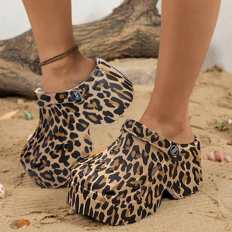 Leopard Platform Clogs for Wom - Girl Fashion Street บทวิจารณ์และราคา