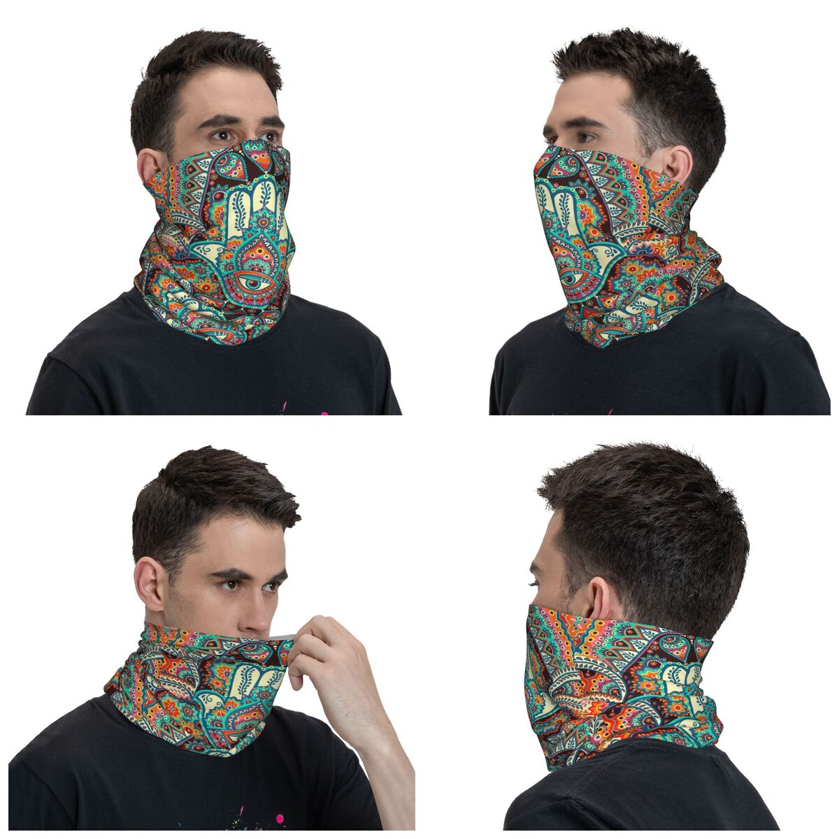 Hamsa Hand Bohemian Bandana Ne - Balaclava Face Mask บทวิจารณ์และราคา