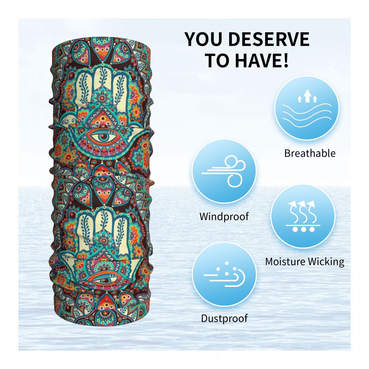 Hamsa Hand Bohemian Bandana Ne - Balaclava Face Mask บทวิจารณ์และราคา