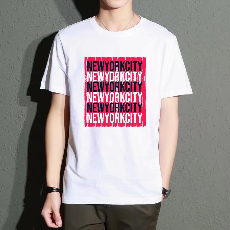 Men's Black Round-Neck Short-S - Street Style New York Fashion บทวิจารณ์และราคา