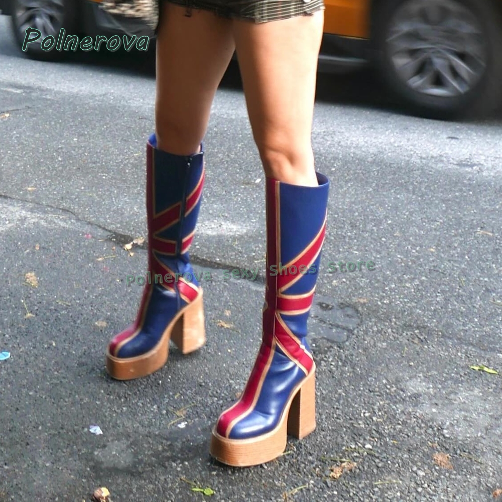 Union Jack Platform Fashion Bo - Girl Fashion Street บทวิจารณ์และราคา