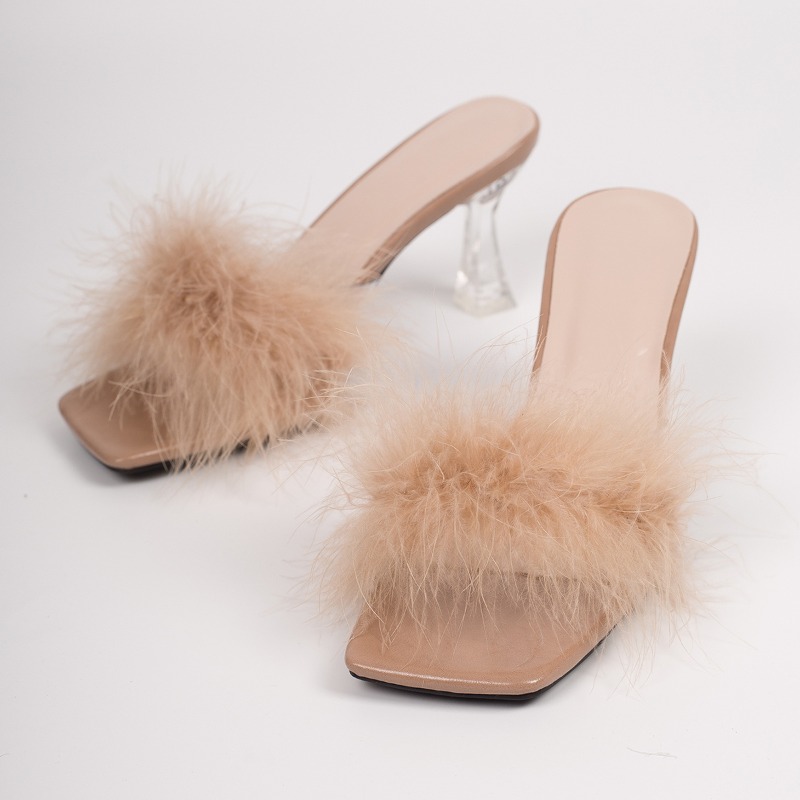 Women Clear High Heel Faux Fur - Street Fashion Rome 2026 บทวิจารณ์และราคา